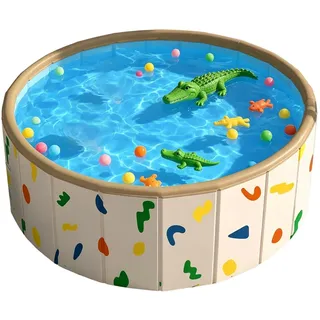 Kinderplanschbecken faltbar, Nicht aufblasbarer Pool 120cm