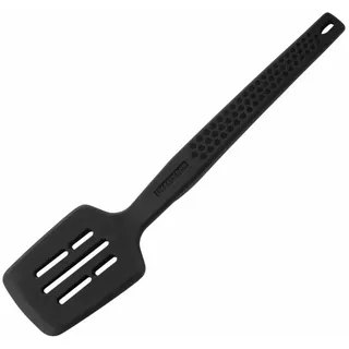 FACKELMANN Schlitzwender Statement, Pfannenwender, Bratgutheber, Silikon, Metall, Grau, 29 cm, 25295