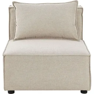 Juskys modulares Sofa Domas in Stoff Beige - Mittelsofa mit Kissen - individuell kombinierbar
