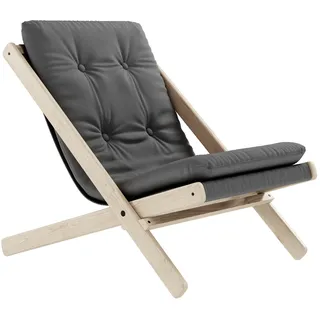 Loungesessel KARUP DESIGN "Boogie OUT, Klappstuhl inklusive gepolsterte Sitzauflage", grau (dunkelgrau), B:65cm H:75cm T:88cm, Bezug: 100% acrylic dralon, Sessel, Sitzauflage: schnelltrocknend, wasserabweisend, Gestell aus Massivholz