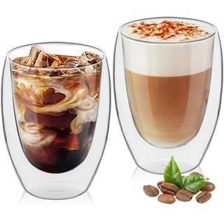 MumdoYAL Doppelwandige Latte Macchiato Gläser, stilvoll und praktisch (2 * 350ml)