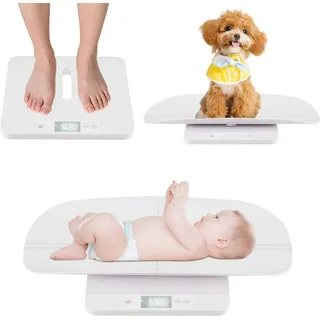 COSTWAY Babywaage digital, 50g bis 150kg, Kinderwaage mit Tablett, LED-Anzeige, 5 Messmodi & Tarafunktion, Säuglingswaage, Dititalwaage, Tierwaage