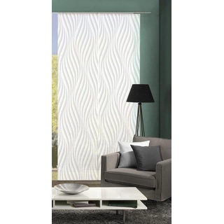 VISION S 55720 | 2er-Set Schiebegardinen Wave | halb-transparenter Stoff in Bambus-Optik | 2X 260x60 cm | Farbe:, Farbe:grau