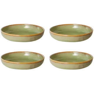 HKliving - Chef Ceramics tiefer Teller, Ø 21,5 cm, moss green (4er-Set)