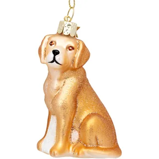 SIKORA Labrador beige blond besondere Weihnachtskugel Glas Christbaumschmuck Deko Figur Weihnachten Anhänger Ornament - Trend Line - BS560