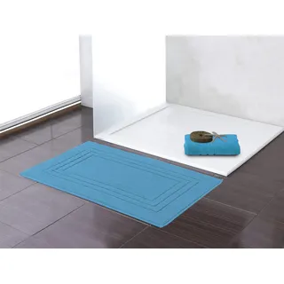 Class Home Collection 2er Pack Frottee Badvorleger | Doppelpack Duschvorleger 50x70 cm | Türkis