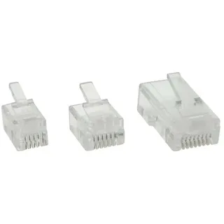 InLine Modularstecker, 6P6C RJ12 zum Crimpen auf Flachkabel, 10er Pack