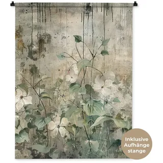 MuchoWow Wandteppich Blumen - Blätter - Abstrakt - Modern bunt