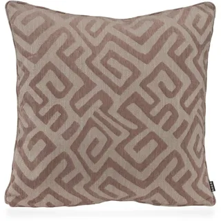 Dekokissen H.O.C.K. "Naira", rosa (rosa, gemustert), B:60cm H:10cm L:60cm, Baumwolle, Leinen, Polyacryl, Polyester, Viskose, Dekokissen_Sitzkissen_Kissenhüllen, mit geometrischem Muster, Kissenhülle mit Füllung, 1 Stück