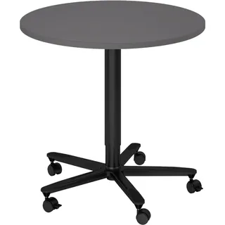 bümö Säulenhubtisch Ø 120 cm grau/schwarz