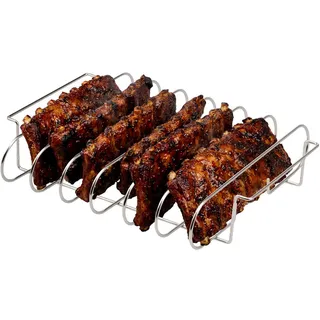 ELUNO Spare-Ribs-Halter 37 x 7 cm Edelstahl Silber