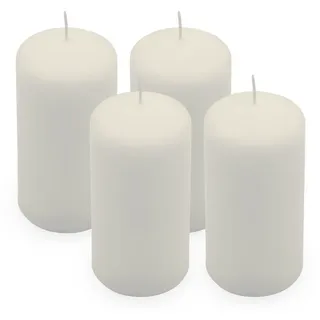 Spetebo Adventskerze Echtwachs Stumpenkerze 4er Set 10 x 5 cm (Anzahl, 1-tlg., Set), Brenndauer in Stunden jeweils ca. 25 Stunden weiß