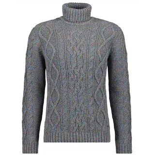 Rollkragenpullover RAGMAN, Herren, Gr. 50, grün (schilf, 131), Strick, 100% Baumwolle, ohne Ausschnitt, Pullover Rollkragenpullover