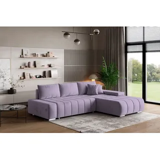 masseno Ecksofa Velours 2-Sitzer Lila