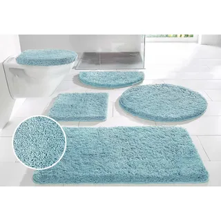 OTTO home Badematte Sanremo Standard, Badvorleger, Badezimmer Teppich, sehr weich, Höhe 30 mm, rutschhemmend beschichtet, schnell trocknend, fußbodenheizungsgeeignet, Polyester, rechteckig, Badteppich, unifarben, rechteckig, rund & als 3-tlg. Set erhältlich blau rechteckig | 40 cm x 50 cm x 30 mm