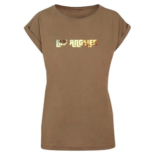 Merchcode T-Shirt Merchcode Damen Laides Grand Los Angeles Extended Shoulder Tee (1-tlg) grün XXL