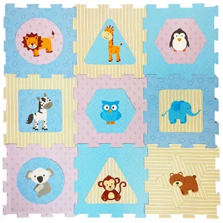 B Beez, Spielteppich + Spielmatte, - Foam Floor Puzzle Mat, 18 Pieces (53005) (88 x 88 cm)