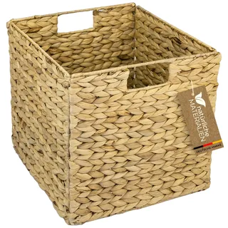 HMF Aufbewahrungskorb, Korb geflochten aus Wasserhyazinthe Seegras, passend für Kallax, 32 x 34,5 x 32 cm