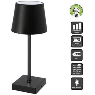 CEPEWA LED Tischleuchte USB Touchlampe Mobile Lampe mit Tochfunktion, Tischlampe, LED, mit integriertem Akku und USB Kabel, (SCHWARZ) schwarz