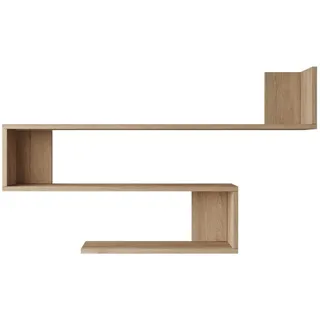 [en.casa] Wandregal Kitee 120 x 14,5 x 71,5 cm Eiche