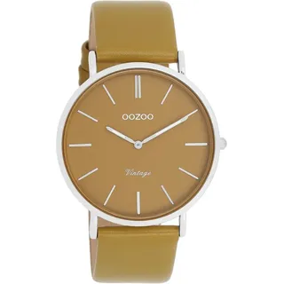 Oozoo Vintage Damen Uhr Olivgrün Leder 40 mm C20326