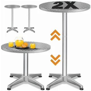 CASARIA Bistrotisch Ø 60 x 70-115 cm Silber