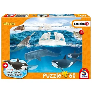 Puzzle 60 Schleich zycie na Arktyce + figurka