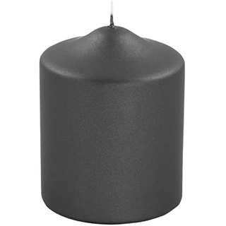 Fink CANDLE Stumpenkerze Metall schwarz Paraffin Größe: H: ca. 10cm, D: ca. 8cm, 123812, 10 x 8 cm