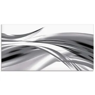 ARTland Wanddeko Glasbilder Wandbild Glas Bild einteilig 60x30 cm Querformat Abstrakte Kunst Welle Rauch Abstrakt Grau S7KX