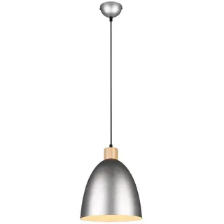 Reality Leuchten LED Pendelleuchte, Dimmfunktion, LED wechselbar, Warmweiß, Vintage klein für über-n Esstisch & Treppenhaus hängend Silber, Ø 25cm silberfarben