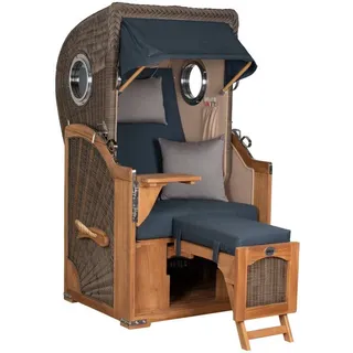 Strandkorb Düne Single Bullauge Teak PE Grey Dessin 593