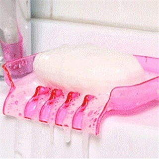 gloryhonor Kunststoff Badezimmer Küche WASSERFALL Ablauf Seifenschale Halter mit Saugnapf Schwamm Werkzeug, rosarot, Einheitsgröße