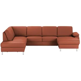 Kollektion Kraft Wohnlandschaft mit Sitz- und Rückenbezug aus Leder Kathi ¦ rot ¦ Maße (cm): B: 309 H: 86 T: 235.0
