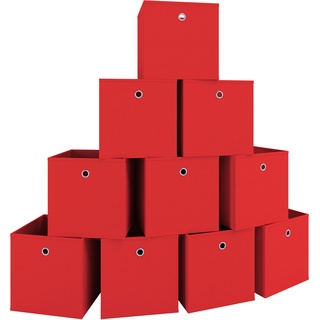 Vcm 10Er Set Stoff Faltbox Klappbox Boxas (Farbe: Rot)