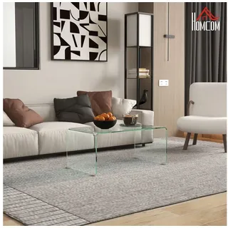 Homcom Couchtisch Transparent Glas 80 x 45 x 35 cm