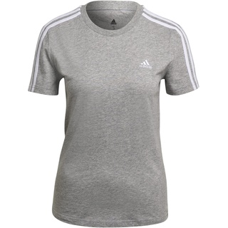Adidas Damen T-Shirt (Short Sleeve) W 3S T, Medium Grey Heather/White, GL0785, S/S