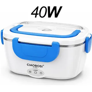Avizar Elektrischer Warmhaltebehälter 1,5 L mit Edelstahl-Innenschale, Lunchbox, Blau