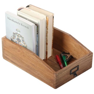 Casa Moro Organizer Organizer Udine Holz Schreibtisch Box Aufbewahrung Kiste, gefertigt aus Recycling Teak Holz umweltfreundlich braun