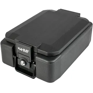 HMF Feuerfeste Dokumentenbox DIN A4, 41 x 28 x 15,5 cm, Schwarz
