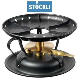 Stöckli Fondue Dochtenbrenner Rechaud in schwarz Käsefondue & Fleischfondue