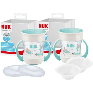 NUK Trinklernbecher NUK Mini Magic Cup – 2x Maus Becher 160ml + Ersatzdeckel