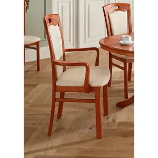 Esszimmerstuhl HOME AFFAIRE "FERDI" Stühle braun (kirschbaumfarben, beige) 4-Fuß-Stuhl Armlehnstuhl Esszimmerstuhl Küchenstühle Stühle
