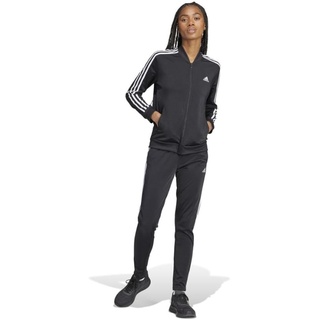 Adidas, Essentials 3-Stripes, Trainingsanzug, Oben: Schwarz/Weiß Unten: Schwarz/Weiß, M, Frau
