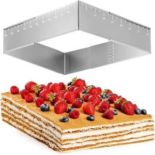 Backrahmen Rechteckig Verstellbar, 8cm Hohe Edelstahl Rechteckige Backform Wiede