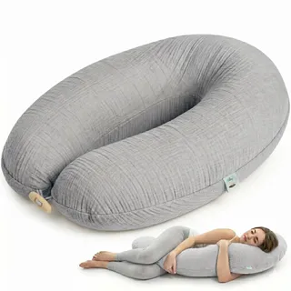 sei Design Schwangerschaftskissen 190 cm Kapok Schwarz