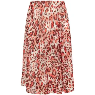faina Damen Rock Mit Leoprint in Rot Mehrfarbig | Gr.: L