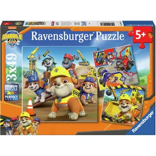 Ravensburger Kinderpuzzle 3x49 Teile - Paw Patrol - Arbeitsfahrzeuge