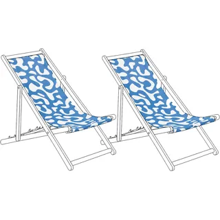 Beliani Ersatzstoff für Sonnenliege 113 x 44 cm Blau