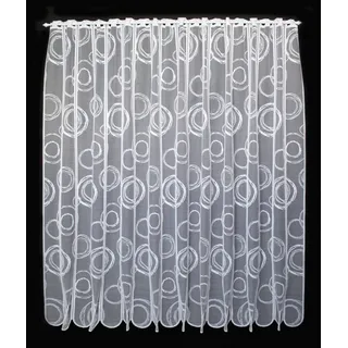 Gardinen Kranzusch Scheibengardine Kringel (1 St), Stangendurchzug, transparent, Stablöcher,transparent,verschiedene Höhen, Breiten weiß 33.0 cm x 120 cm