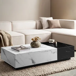 FineBuy Couchtisch Weiß MDF 120 x 60 x 28 cm